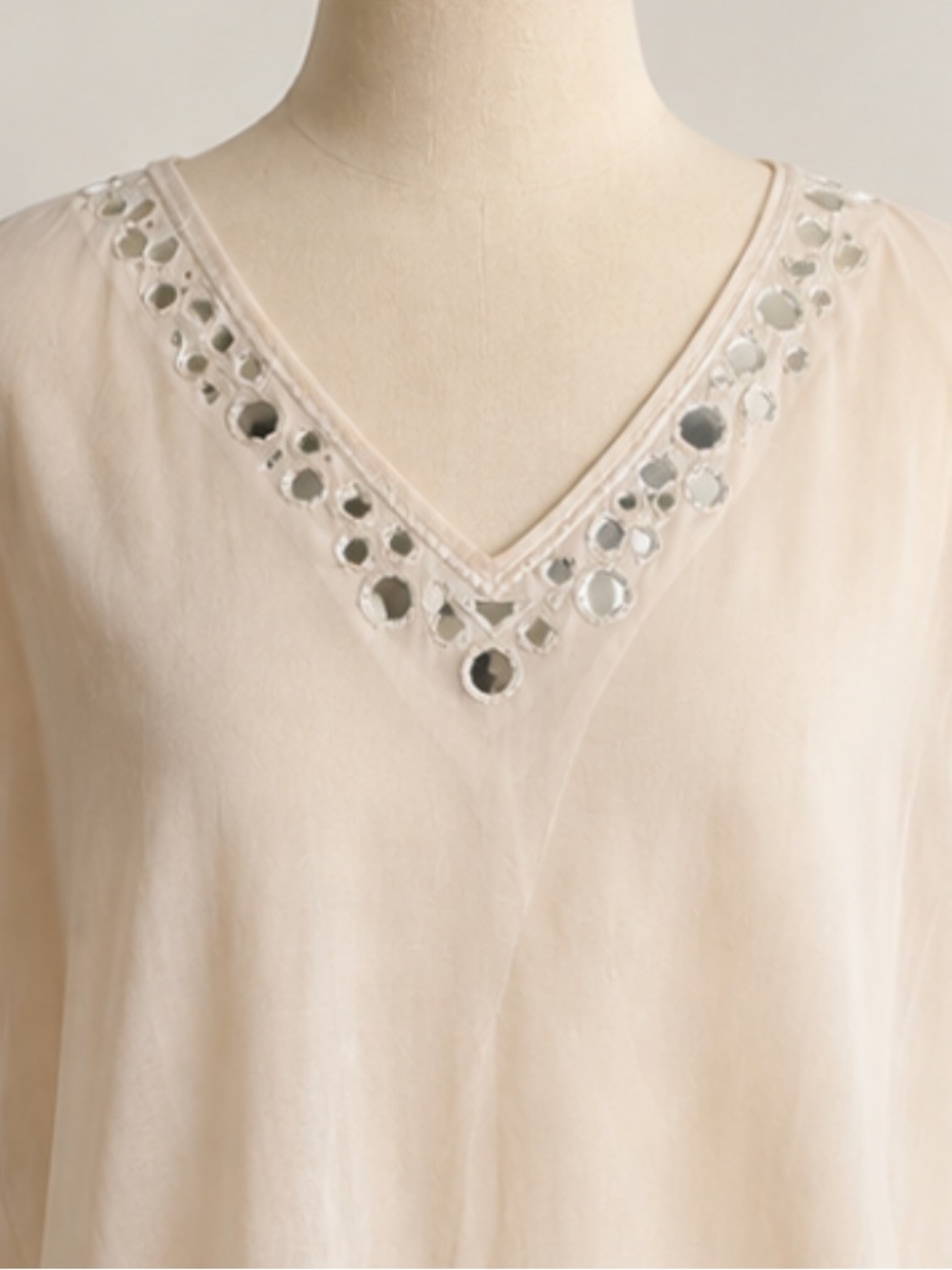 Coco Reef Bathing Suit Cover Up W/ ALL Silver Mirrored Embellishment Ladies S/M